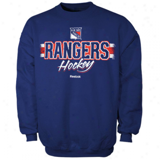 New Yoro Rangers Sweatshirt : Reebok New York Rangers Royai Blue Allegiance Sweatshirt
