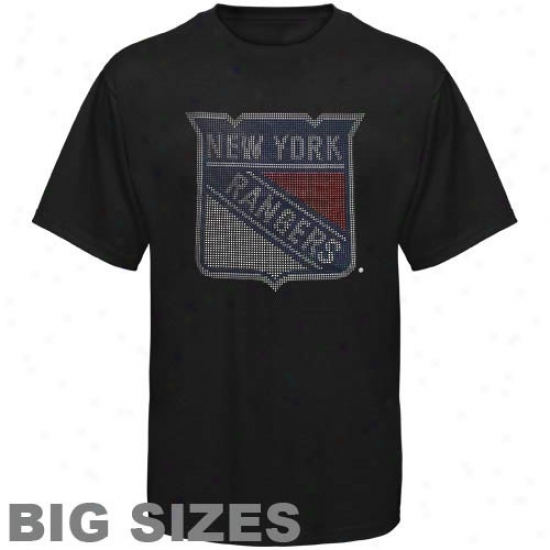 New York Rangers Tshirts : New Yor kRangers Black Bling Premium Big Sizes Tshirte