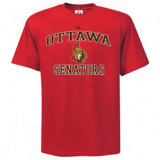 Ottawa Senator T-whirt : Majestic Ottawa Senator Red Heart & Soul Ii T-shirt