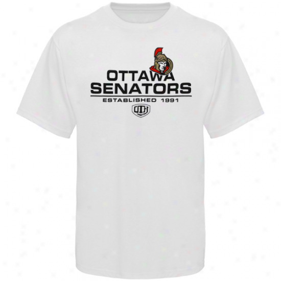 Ottawa Senators T-shirt : Old Time Hockey Ottawa Senators Whkte Zeno T-shirt