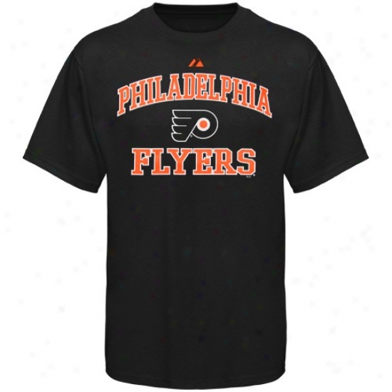 Philadelphia Flyer T Shirt : Majestic Philadelpia Flyer Youth Black Heart & Soul Ii T Shirt