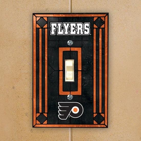 Philadelphia Flyers Black Art-glass Swktch Plate Cover