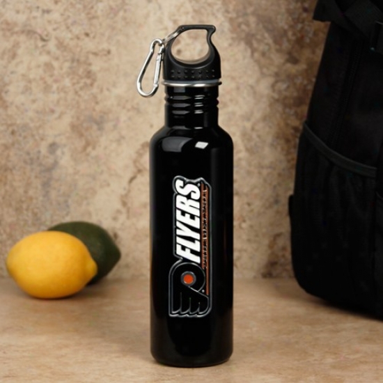 Philadelphia Flyers Black Stainless Steel Water Bottle