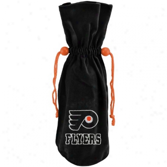 Philadelphia Flyers Black Velvet Wine Bottle Bag