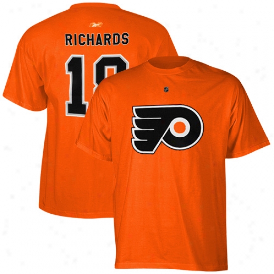 Pbiladelphia Flyers Tees : Reebok Philadelphia Flyers #18 Mike Richards Orange Net Player Tees