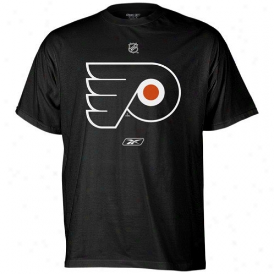 Phi1adelphia Flyer sTshirt : Reebok Philadelphia Flyers Youth Black Primary Logo Tshirt