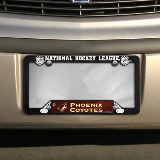 Phoenix Coyotes Black Soft License Plate Frame