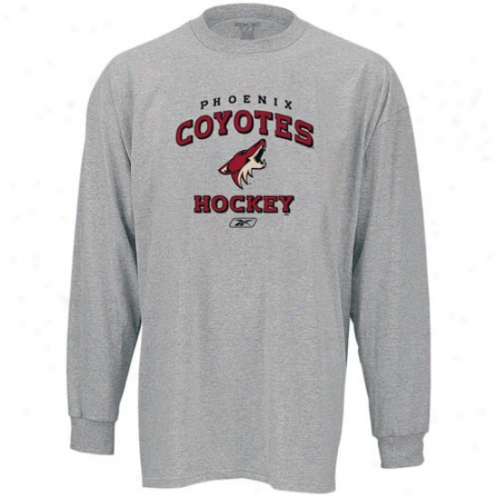 Phoenix Coyotes Shirts : Rebrok Phoenix Coyotes Ash Stacked Long Sleeve Shirts