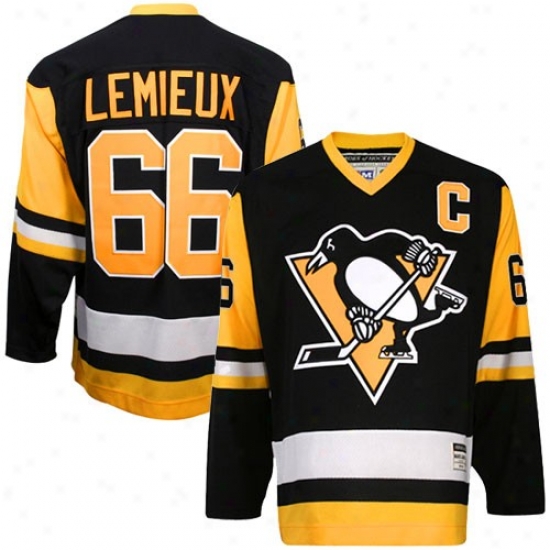 Pittsburgh Penguin Jersey : Reebok Pittsburgh Penguin #66 Mario Lemieux Heroes Of Hockey Jsrsey