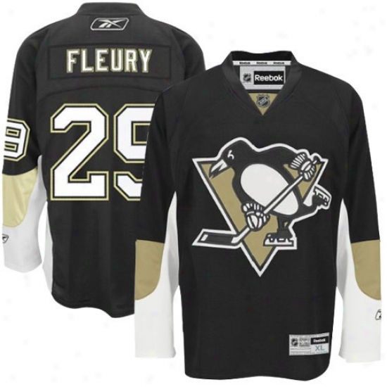 Pittsburgh Penguin Jerseys : Reebok Pittsburgh Penguin #29 Marc-andre Fleury Black Premier Hockey Jerseys