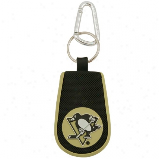 Pittsburgh Penguins Black Hockey Keychain