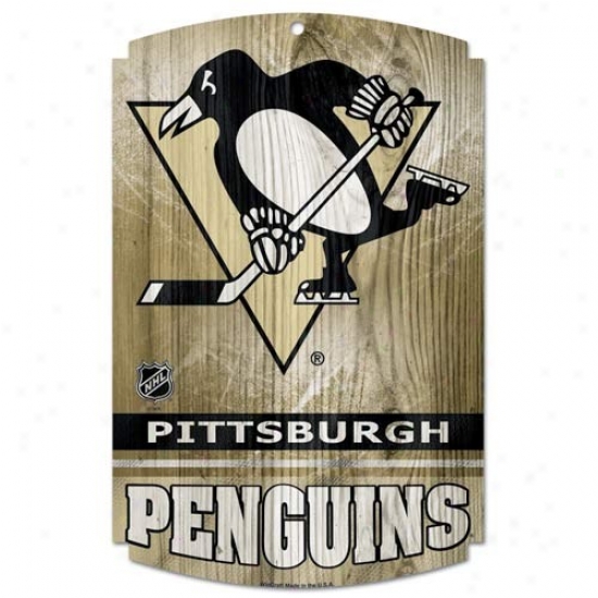 Pittsburgh Penguins Wood Sign