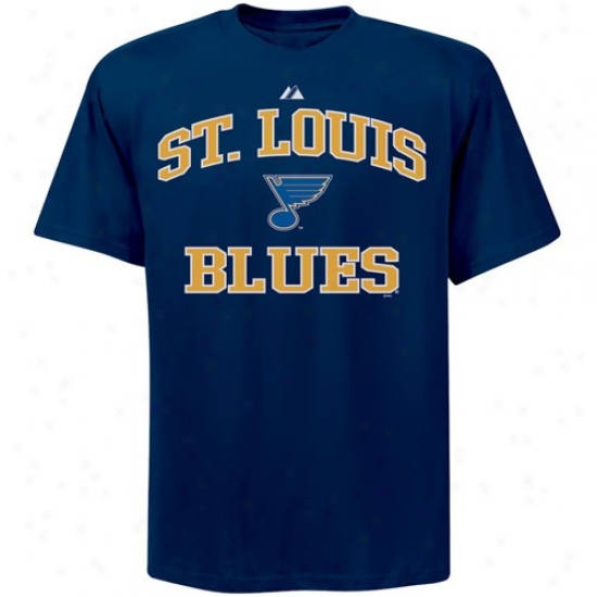 St Louis Blue Tee : Majestic St Louis Blue Navy Blue Heart And Soul Ii Tee
