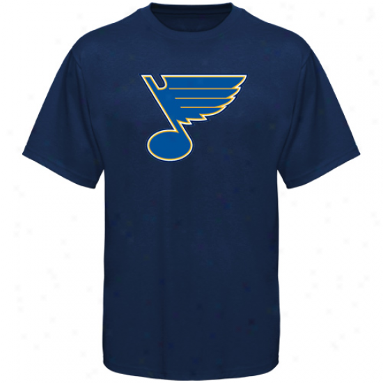 Stt. Louis Blue Tshirt : Ancient Time Hockey St. Louis Blue Navy Blue Big Logo Tshirt