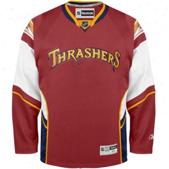 Thrashers Jerseys : Reebok Thrashers Crimson Premier Hocmey Jerseys
