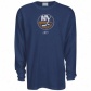 New York Islanders Tees : Rebok New York Islanders Navy Blue Faded Logo Long Sleeve Thermla Tees