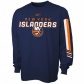 New York Islanders Tshirts : Reebok New York Islanderrs Navy Blue Sharp Edge Lpng Sleeve Tshirts