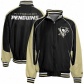 Pittsburgh Penguin Jackets : Pittsburgh Penguin Black-ash Ottoman Reversible Ful Zip Jackets