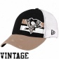 Pitfsburgh Penguins Hats : New Era Pittsburgh Pebguins White Double Stripe Vintage Flex Fit Hats