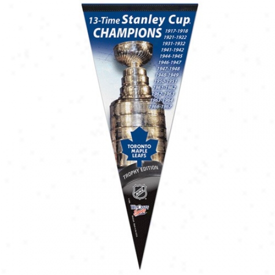 Toronto Maple Leafs 13x Stanley Cup Champions 17'' X 40'' Verticap Premium Felt Pennant
