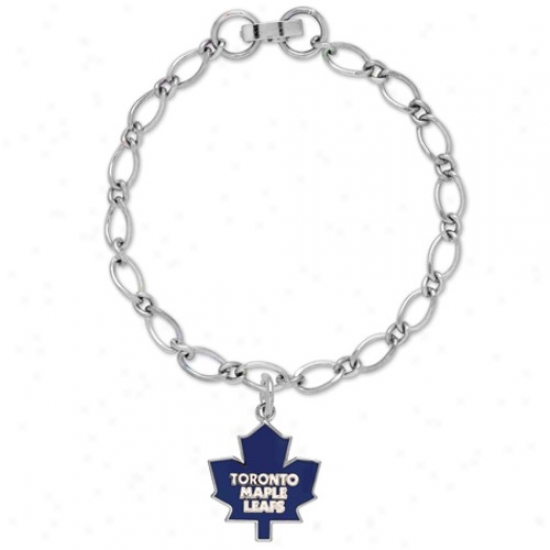 Toronto Maple Leafs Ladies Silver-tone Charm Bracelet