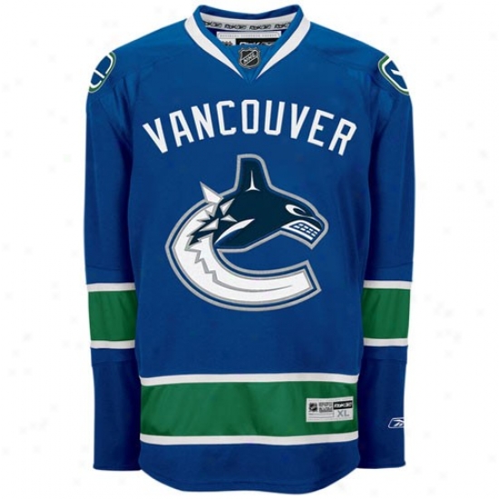 Vancouver Canuck Jerseys : Reebok Vancouver Canuck Navy Blue Premier Hockey Jerseys