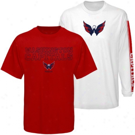 Washington Capital Attire: Reebok Washington Capital Red-white 3-in-1 T-shirt Combo Pack
