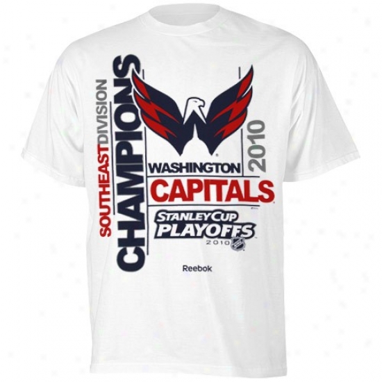 Washimgton Fatal Tshirt : Reebok Washington Capital White 2010 Southeast Division Champions Tshirt