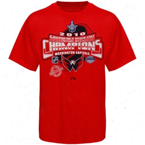 Washington Capitals Shirts : Majestic Washington Capitals Red 2010 Southeast Division Champions Shirts